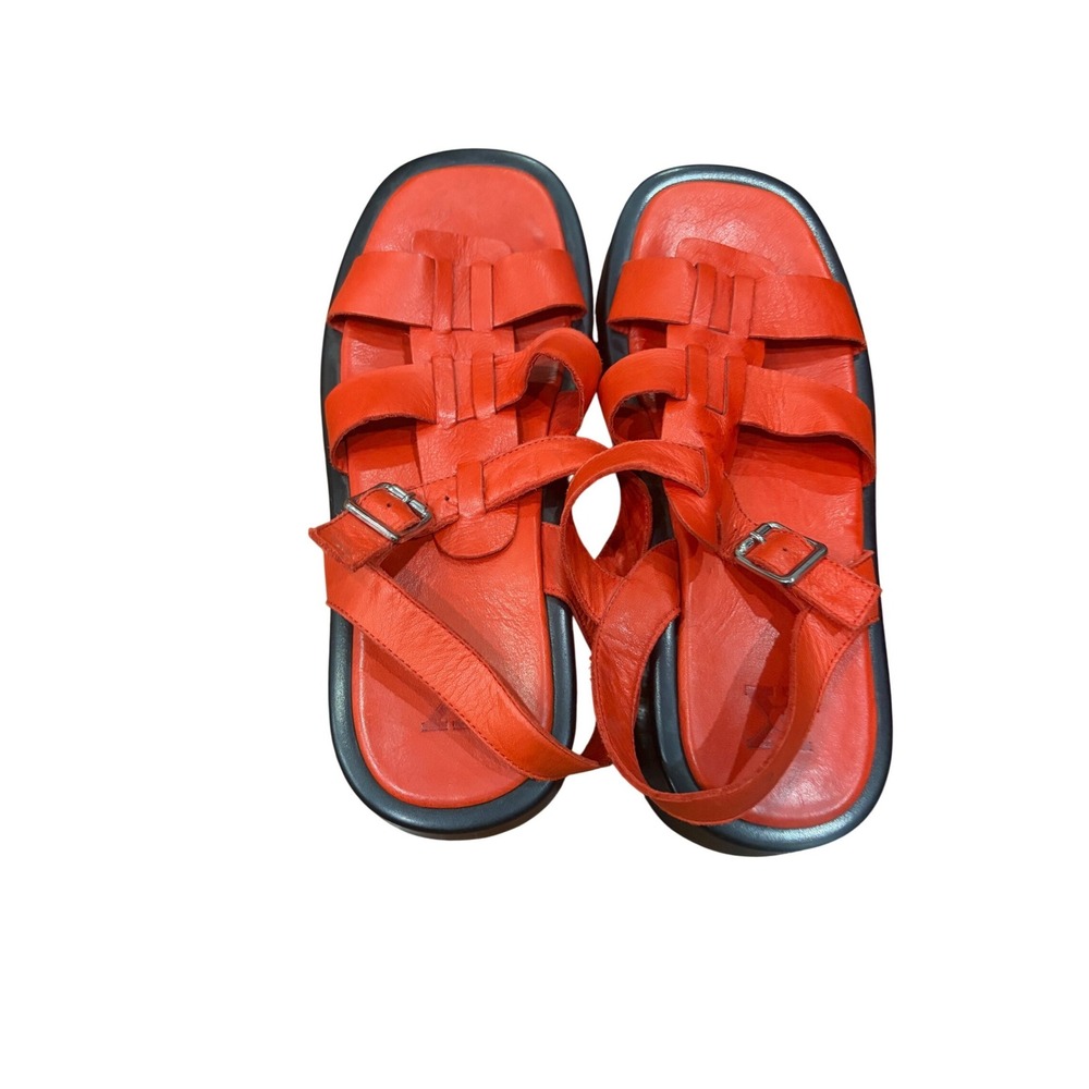 Women's Red Platform Sandal with Adjustable Straps